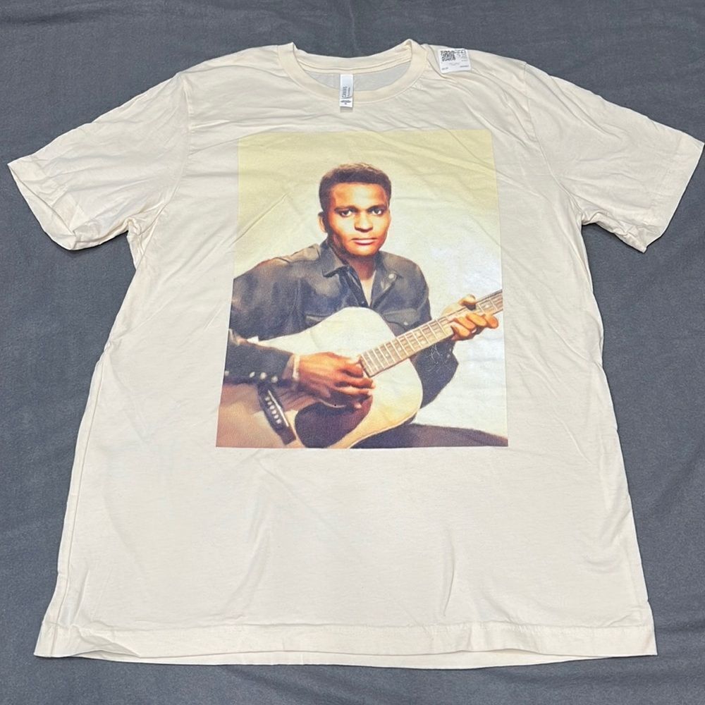 Charley Pride Men’s Natural Color Short Sleeve Graphic Tee Size XL